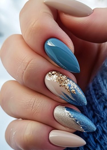 Stunning almond-shaped nail art with bold colors, gradients, and intricate designs for elegant style.