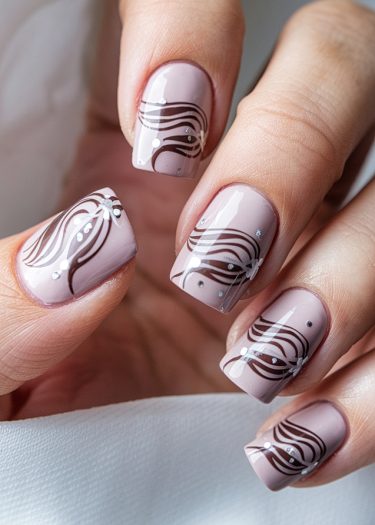 Elegant lavender nail art with intricate designs and whimsical accents for a stylish manicure.